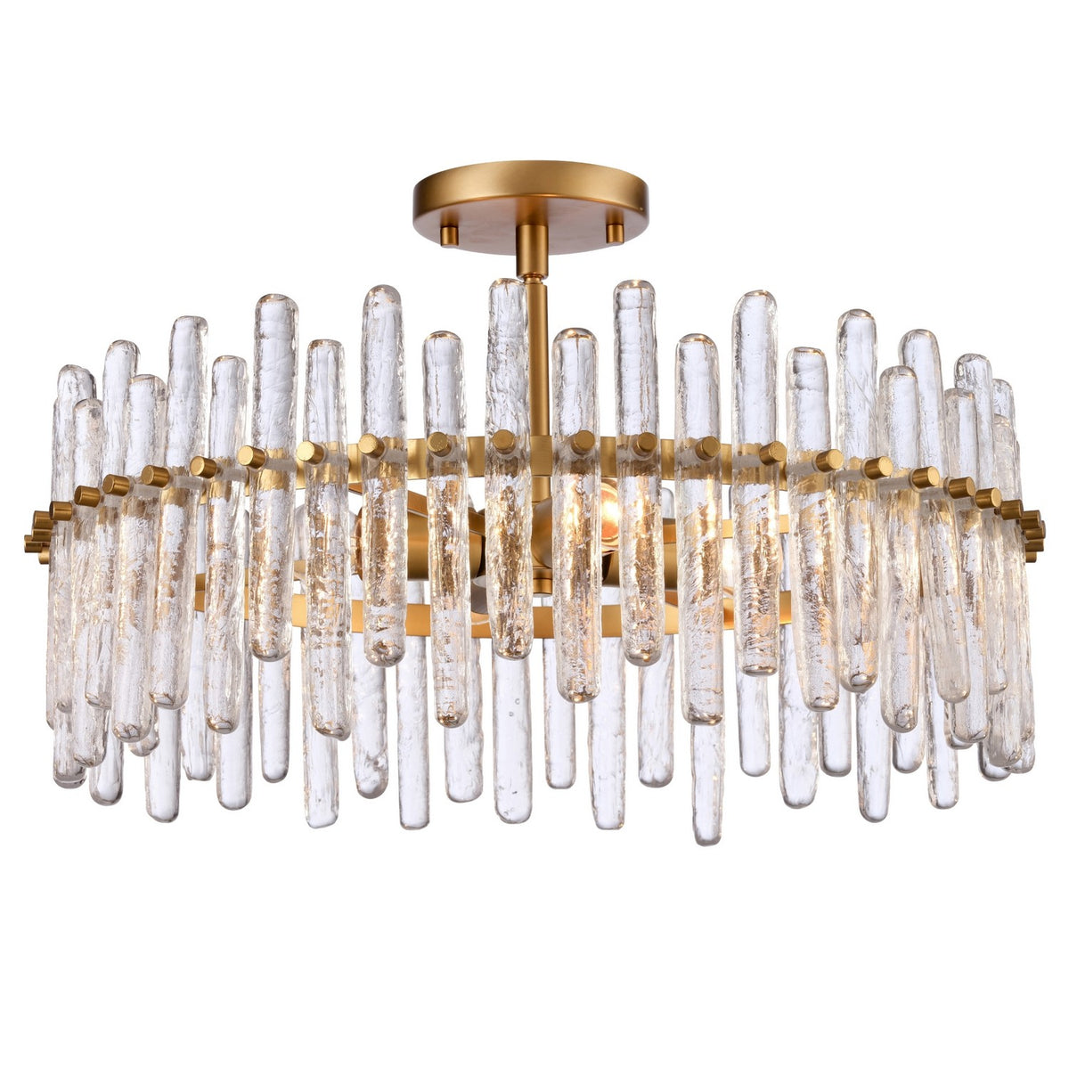 Arabela Lighting - 85109-4 - Four Light Semi Flush Mount - Icicles - Satin Brass