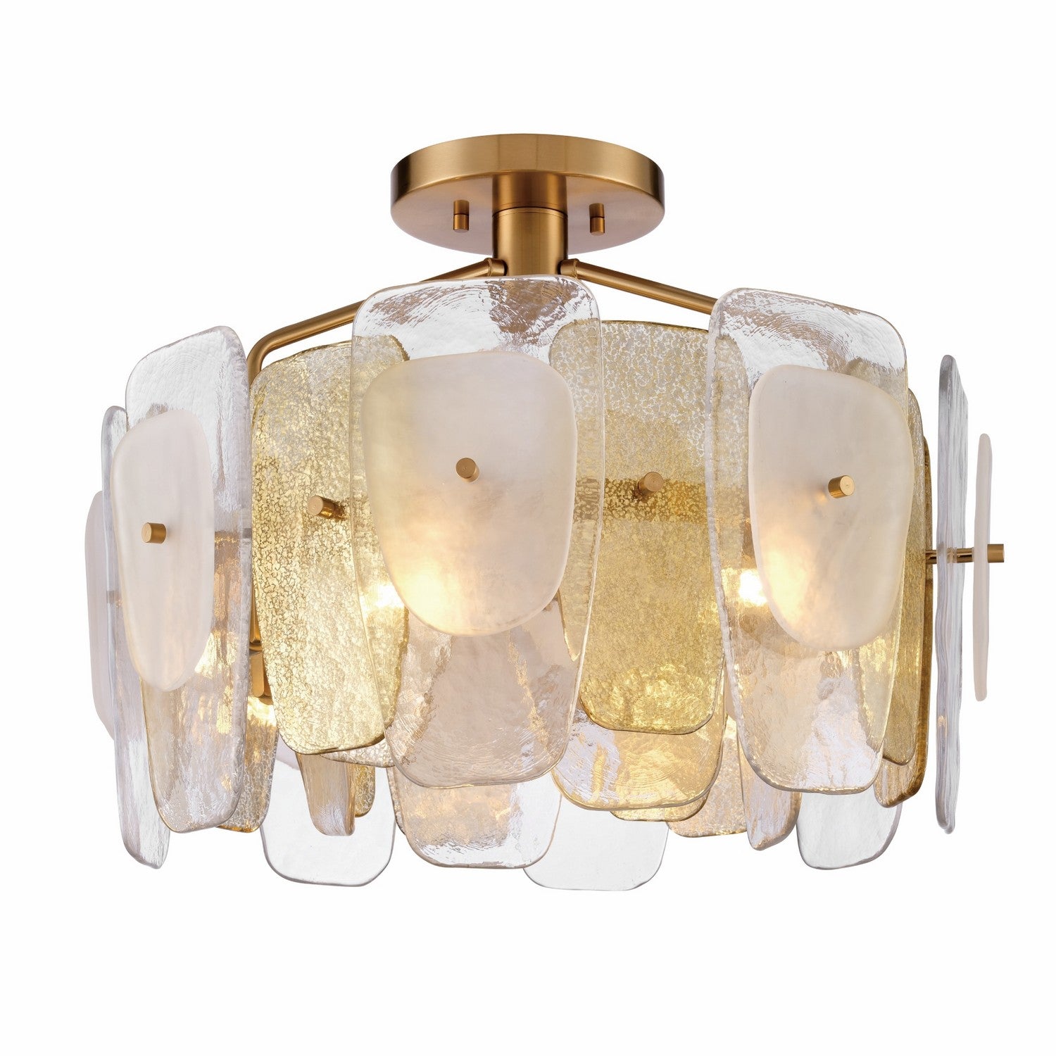 Arabela Lighting - 85200-6 - Six Light Semi Flush Mount - Strata - Lacquered Gold