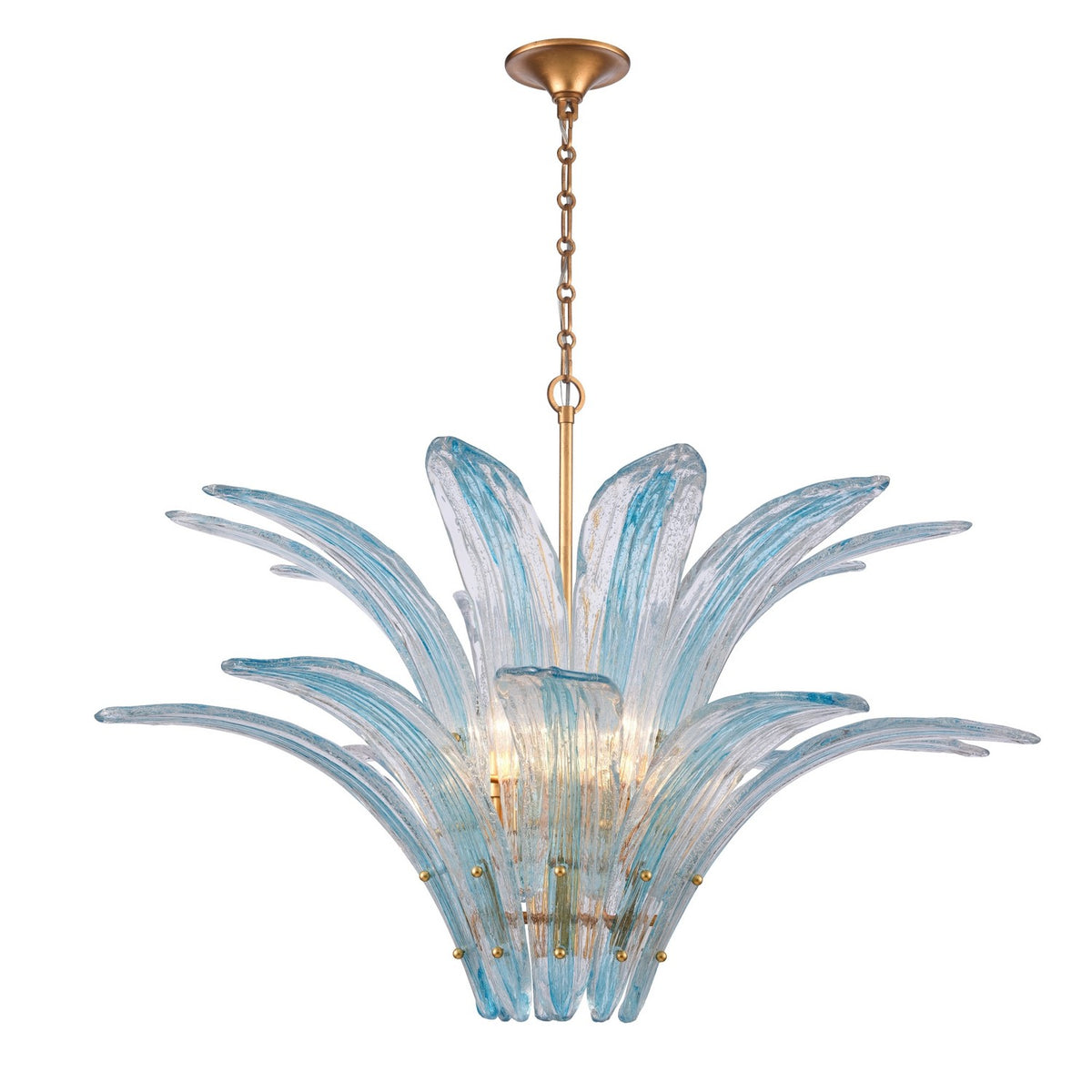 Arabela Lighting - 85390-10 - Ten Light Pendant - Fiore - Antique Gold Leaf