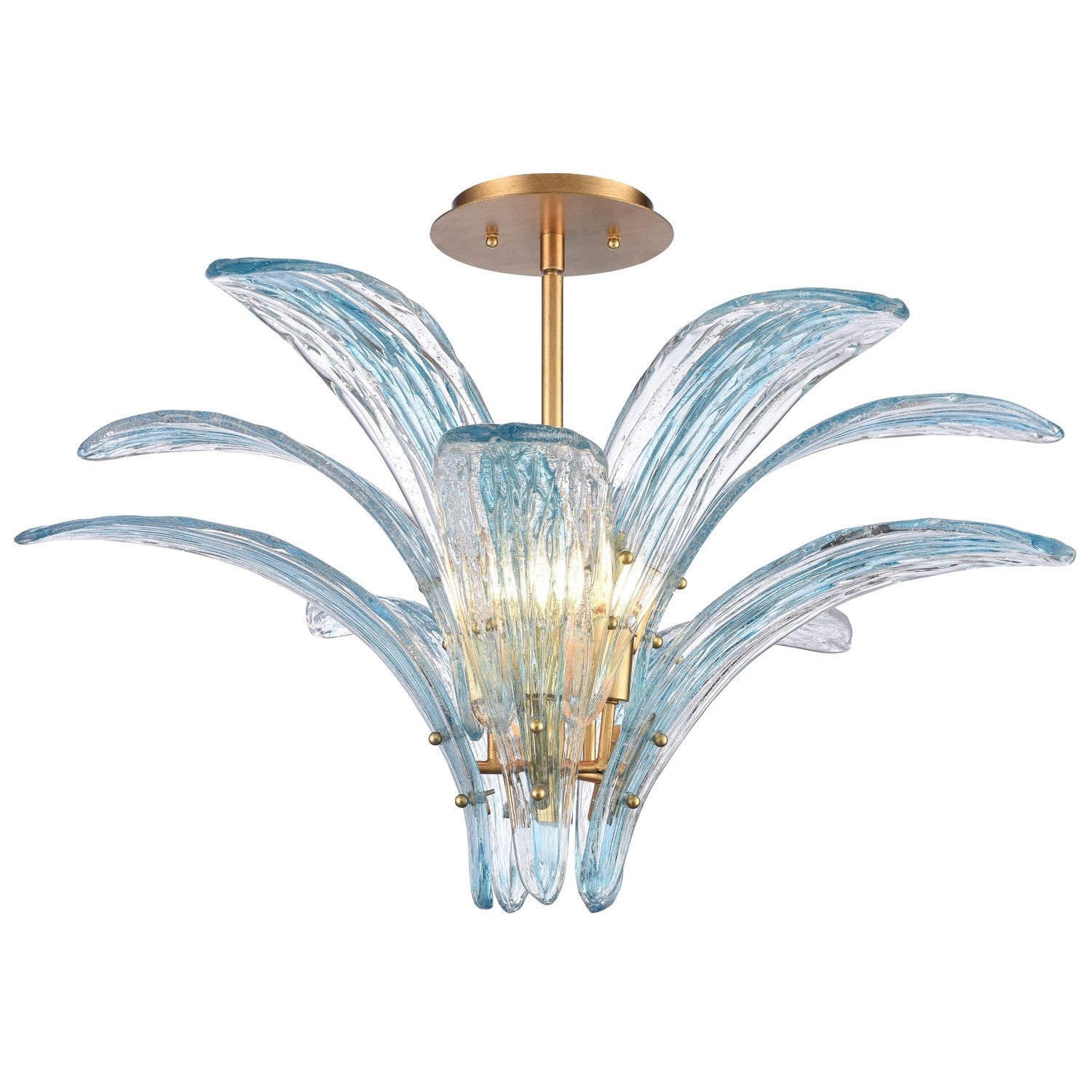 Arabela Lighting - 85394-5 - Five Light Semi Flush Mount - Fiore - Antique Gold Leaf