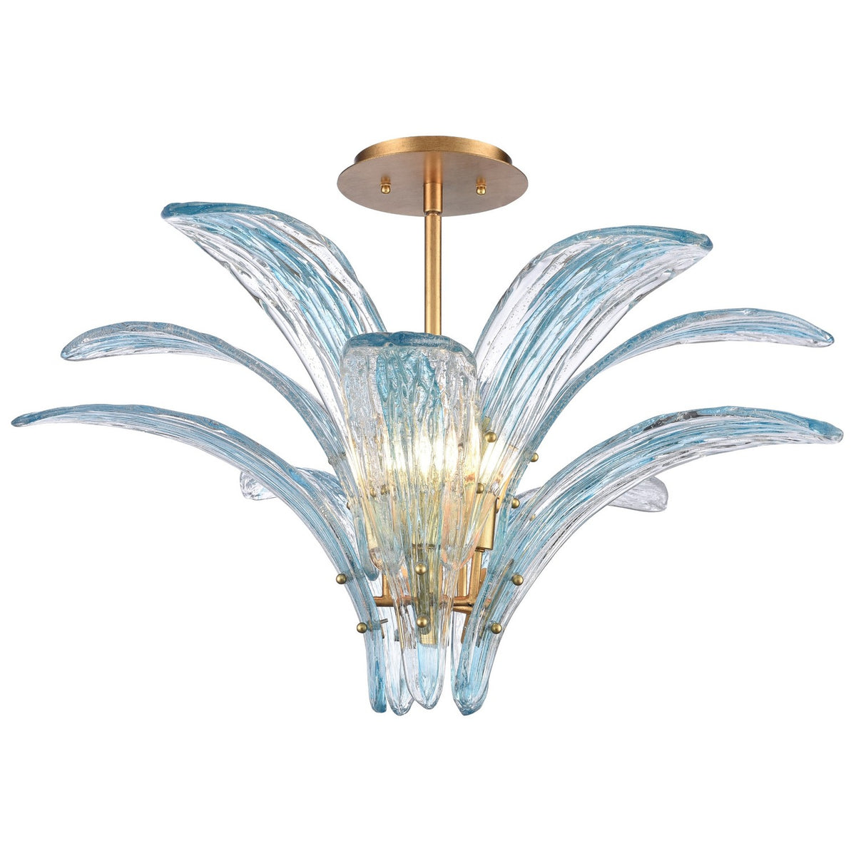 Arabela Lighting - 85394-5 - Five Light Semi Flush Mount - Fiore - Antique Gold Leaf