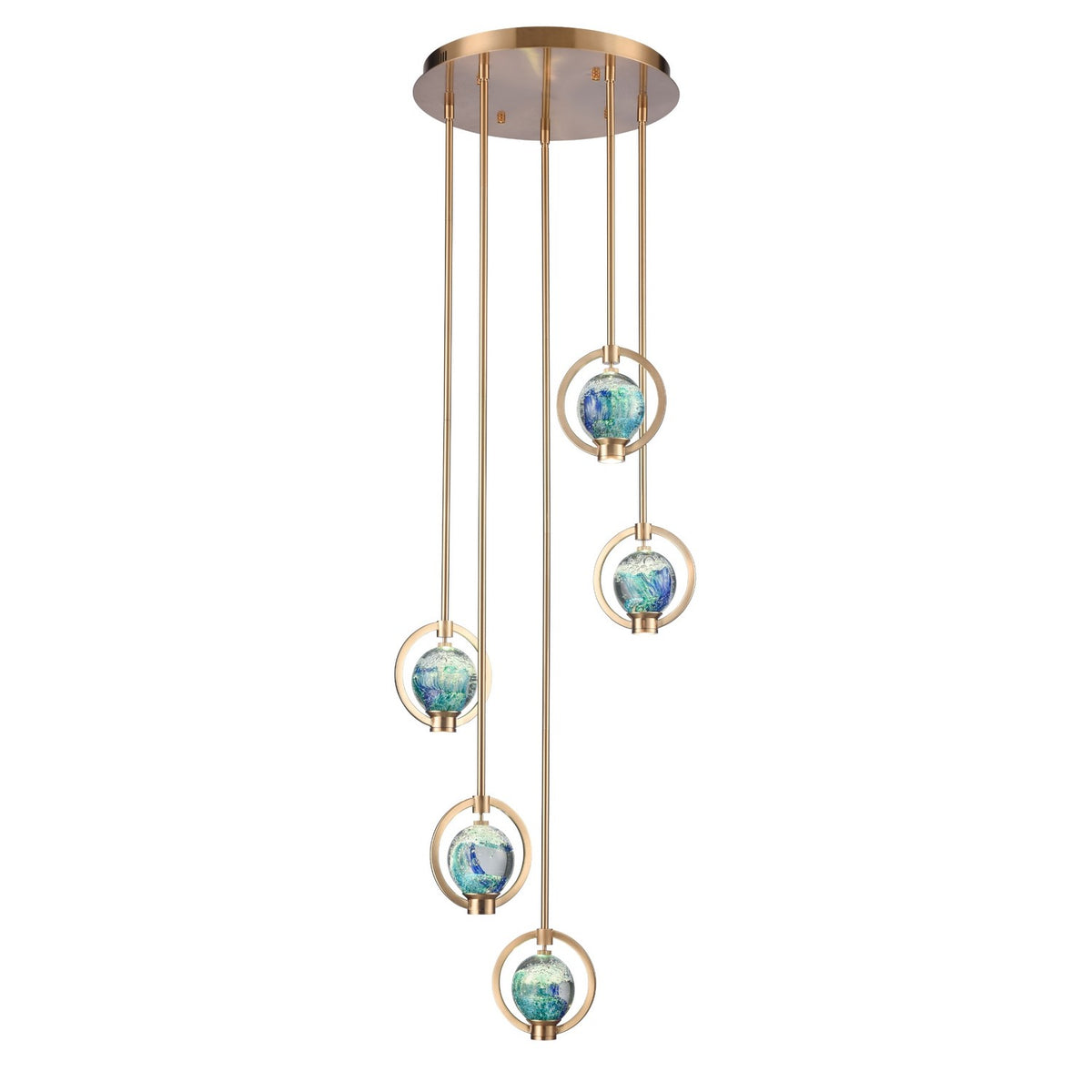 Arabela Lighting - 85400-5 - LED Pendant - Utopia - Lacquered Gold