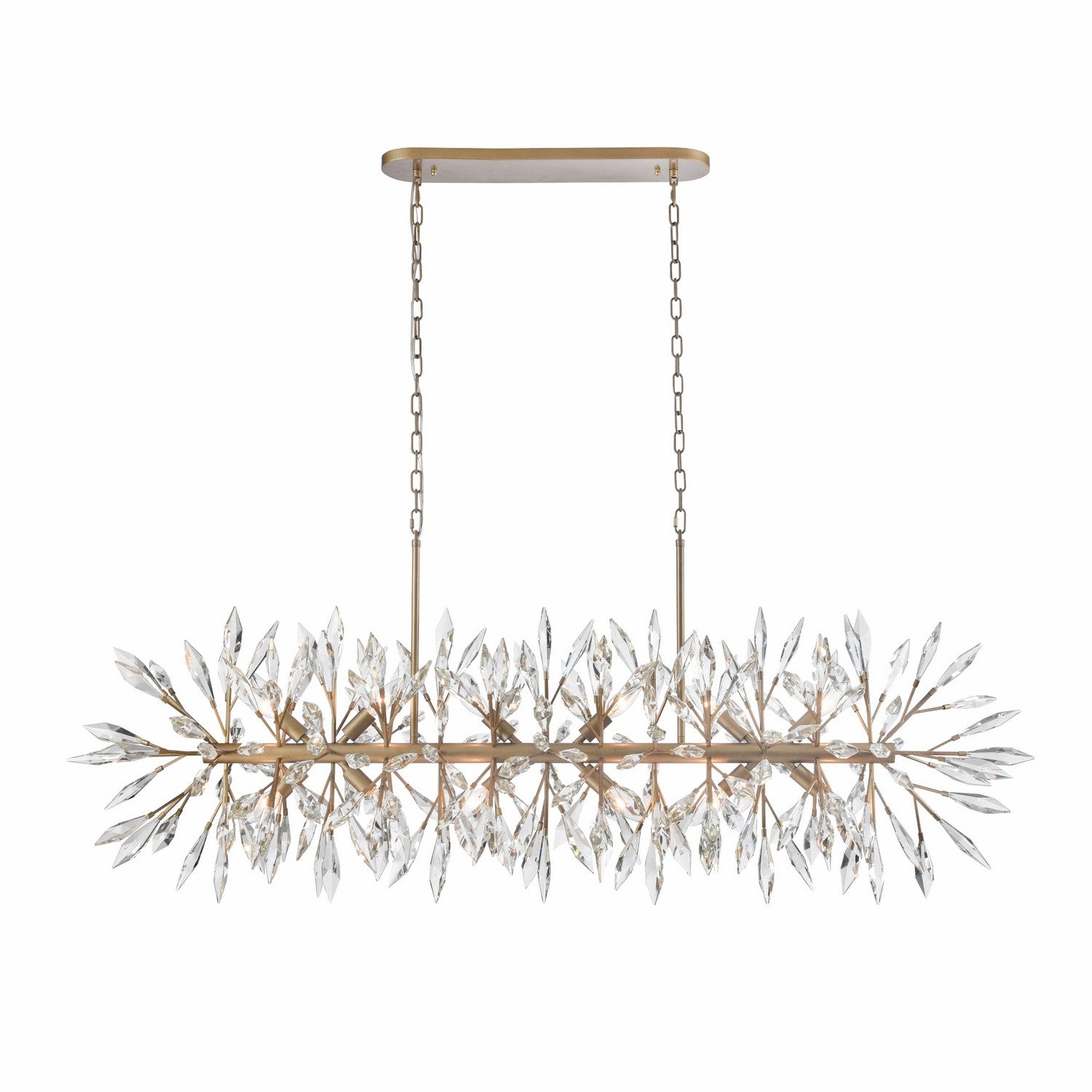 Arabela Lighting - 85420-12 - 12 Light Linear Chandelier - Crystal Fusion - Peruvian Gold