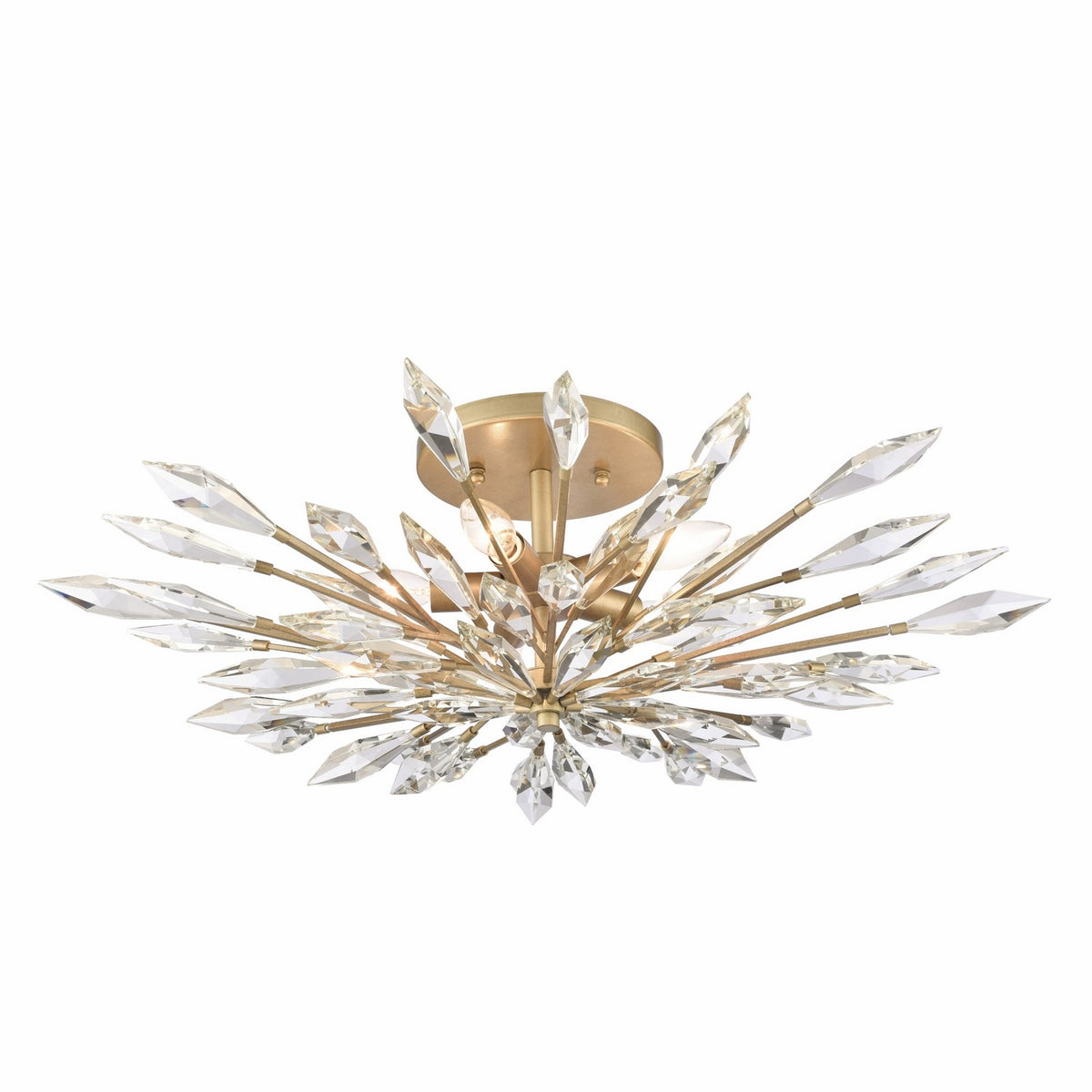 Arabela Lighting - 85425-5 - Five Light Semi Flush Mount - Crystal Fusion - Peruvian Gold
