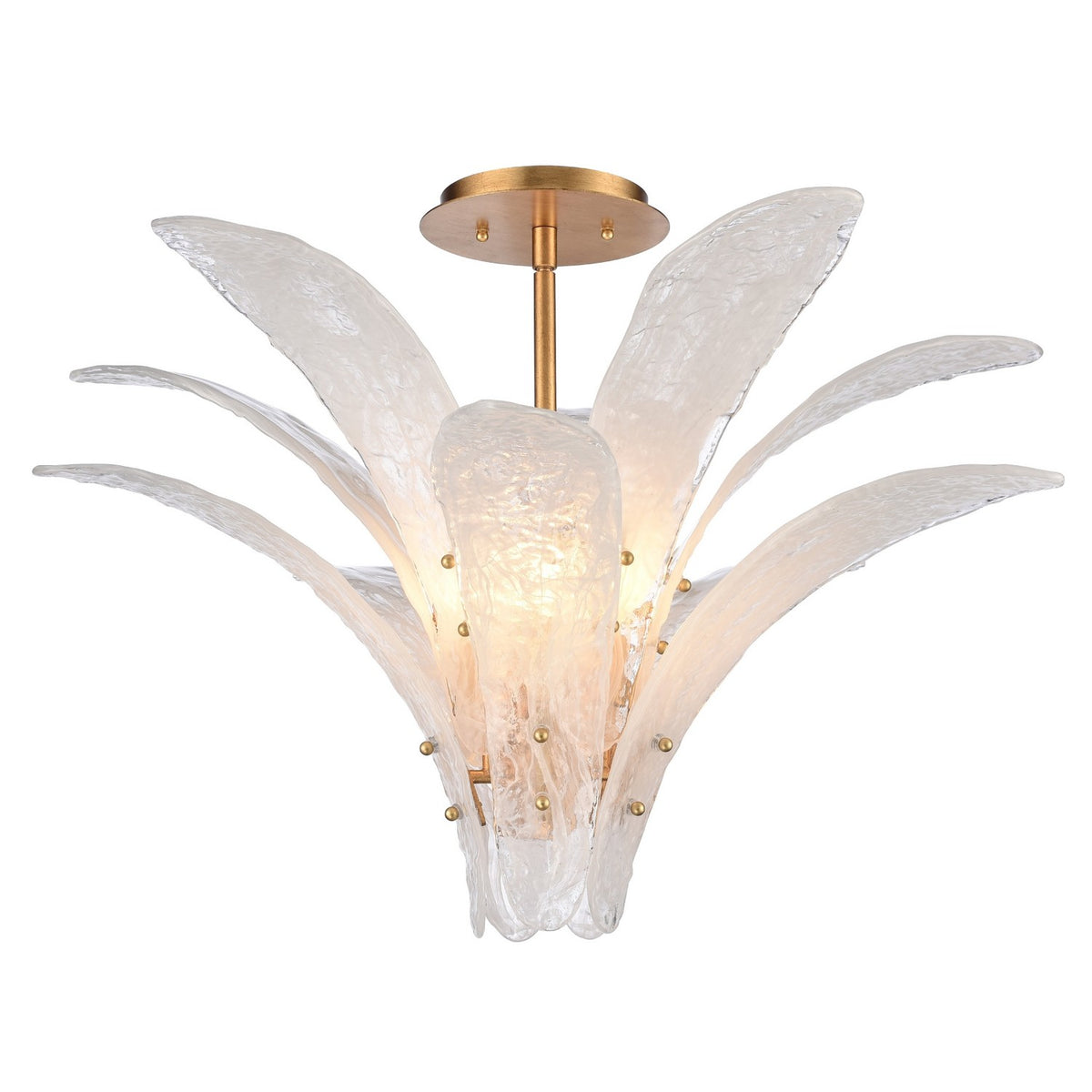 Arabela Lighting - 85494-5 - Five Light Semi Flush Mount - Fiore - Antique Gold Leaf