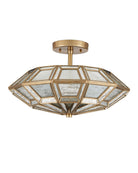 Currey and Company 9000-1362 Valentina Semi-Flush Mount in Antique Brass/Antique Silver