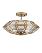 Currey and Company 9000-1362 Valentina Semi-Flush Mount in Antique Brass/Antique Silver