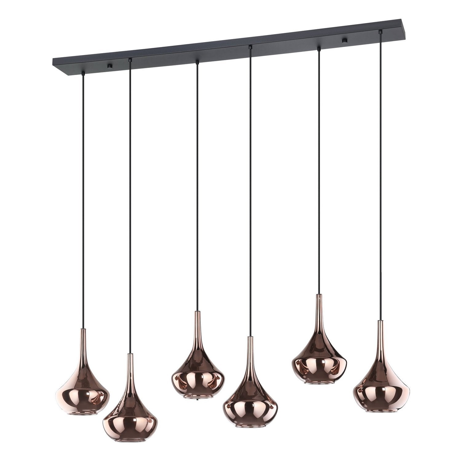 Eglo Canada - 390441A - Six Light Pendant - Almoster - Black, Copper Smoked