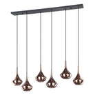 Eglo Canada - 390441A - Six lumières Suspension - Presque - Noir, fumé au cuivre