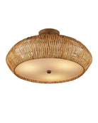 Currey and Company 9000-1347 Antibes Semi-Flush Mount in Natural/Khaki/White