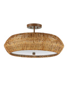 Currey and Company 9000-1347 Antibes Semi-Flush Mount in Natural/Khaki/White
