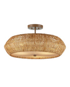 Currey and Company 9000-1347 Antibes Semi-Flush Mount in Natural/Khaki/White