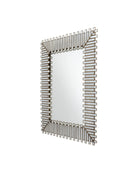 Miroir rectangulaire Currey and Company 1000-0171 Daze en blanc/laiton antique
