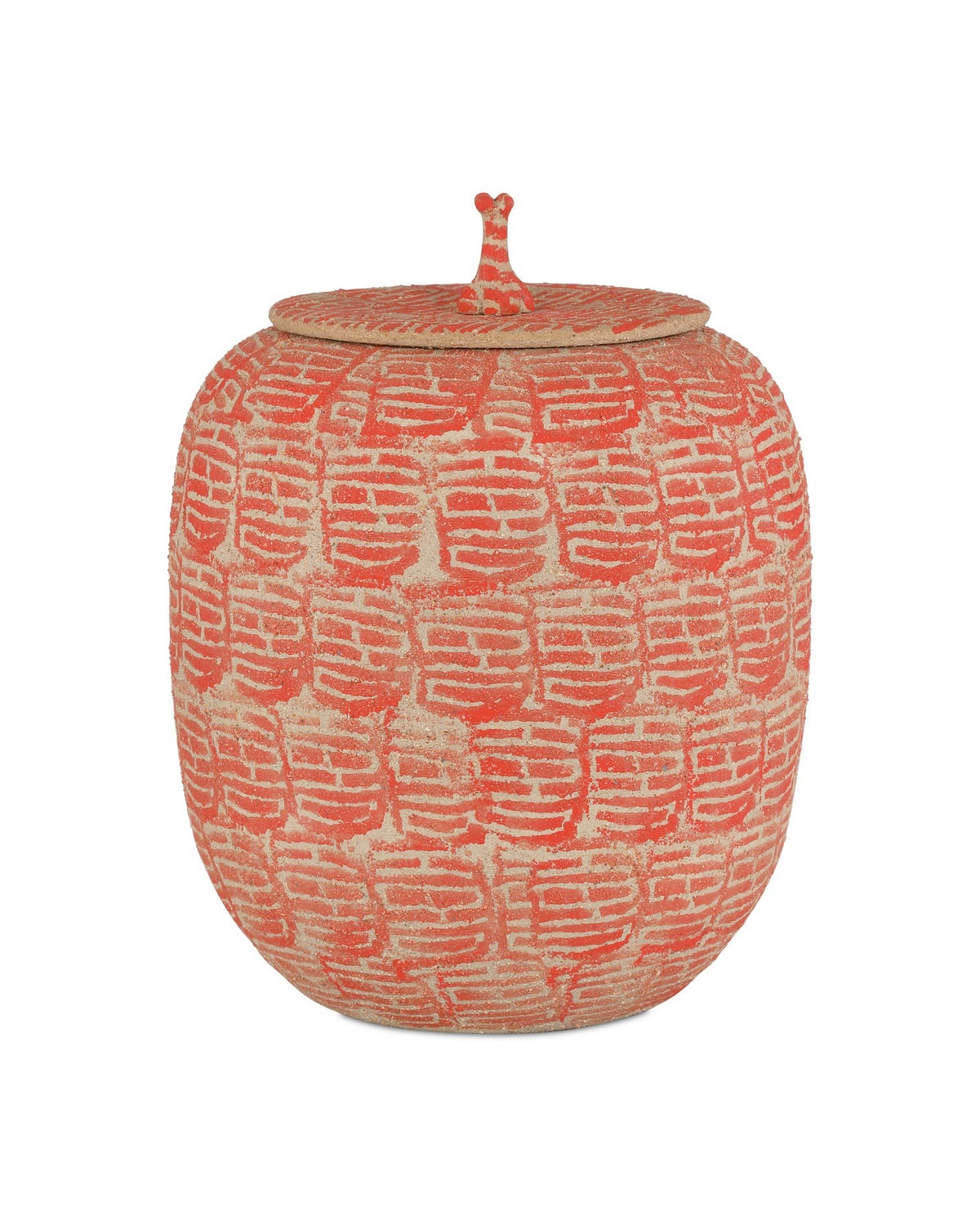 Currey and Company 1200-0979 Bocal à confiture de bonheur rouge/beige