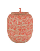Currey and Company 1200-0979 Bocal à confiture de bonheur rouge/beige