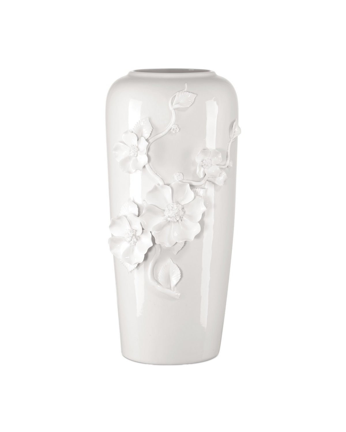 Currey and Company 1200-0984 Flower Maria Vase in White