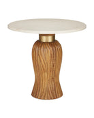 Currey and Company 3000-0335 Tassel Entry Table in Morel Brown/Natural/Brushed Brass