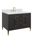 Meuble-lavabo Currey and Company 3800-0020 Verona 48" avec lavabo rectangulaire encastré, coloris noir/naturel/blanc/champagne