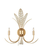 Currey and Company 5000-0301 Foliatura Murale en laiton antique/blanc cassé