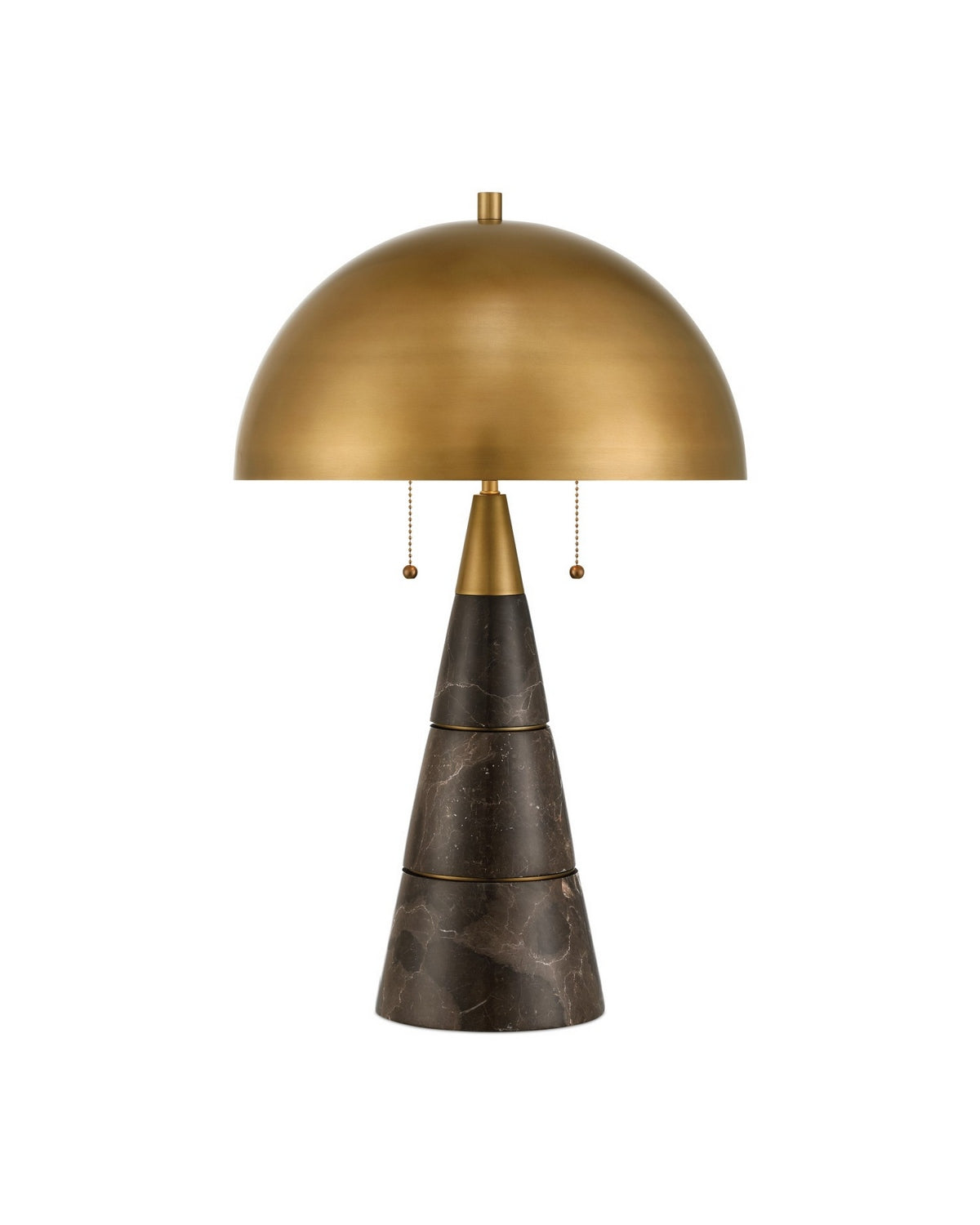 Lampe de bureau Edith 6000-1065 de Currey and Company, couleur brun café/laiton antique