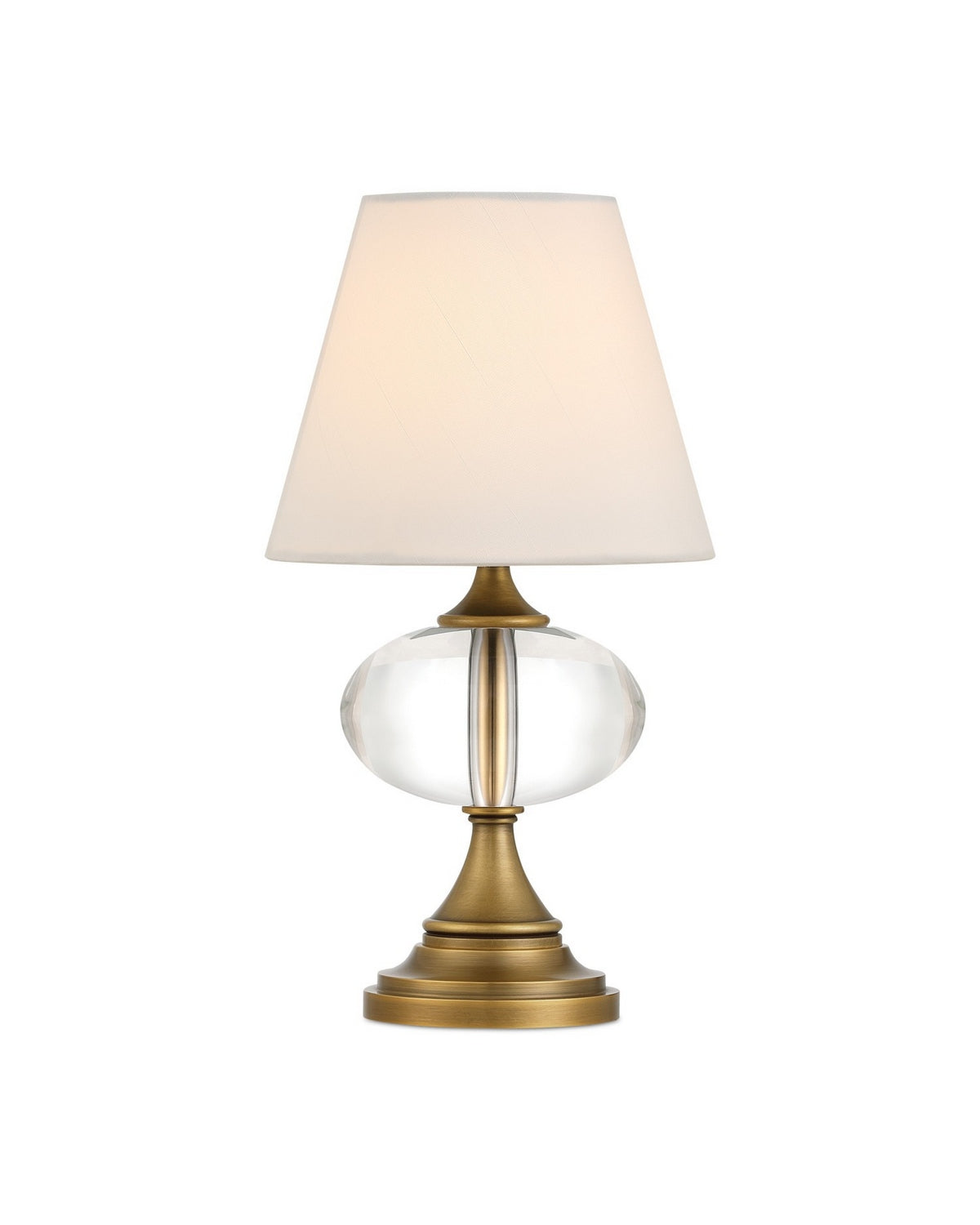 Currey and Company 6700-0018 Sashay Cordless Table Lamp in Clear/Polished Antique Brass