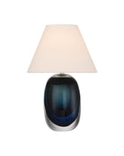 Currey and Company 6700-0019 Danza sans fil Lampe de table en nickel bleu/transparent/poli