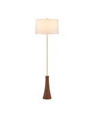 Lampadaire Lathe 8000-0175 de Currey and Company, en laiton naturel/brossé