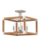 Currey and Company 9000-1284 Boyd Semi-Flush Mount in Natural/Polished Nickel