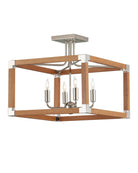 Currey and Company 9000-1284 Boyd Semi-Flush Mount in Natural/Polished Nickel