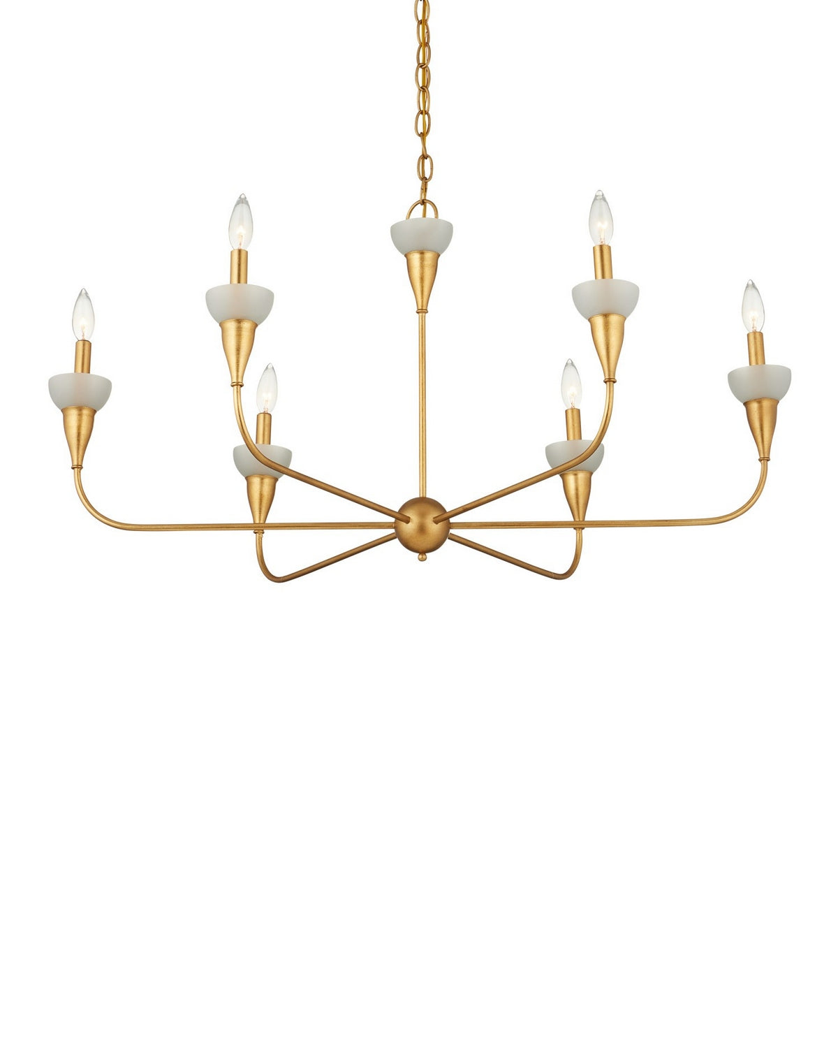 Currey et Compagnie 9000-1328 Aurélia Frost Suspendu Feuille d'or contemporaine/Or contemporain/Givré