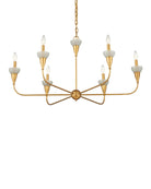 Currey et Compagnie 9000-1328 Aurélia Frost Suspendu Feuille d'or contemporaine/Or contemporain/Givré