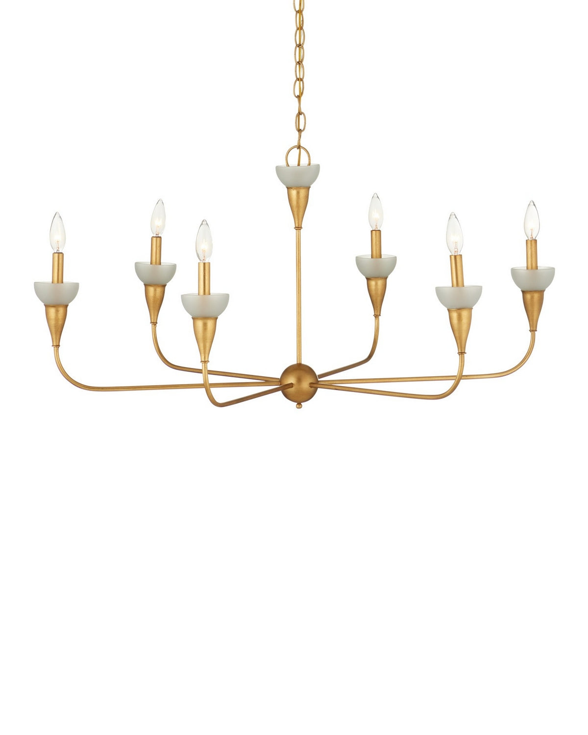 Currey et Compagnie 9000-1328 Aurélia Frost Suspendu Feuille d'or contemporaine/Or contemporain/Givré