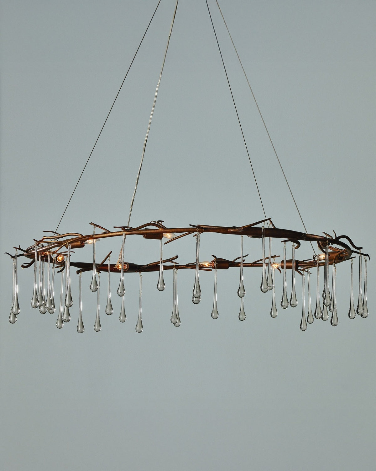 Currey and Company 9000-1333 Morning Grove Chandelier in Rhine Gold/Clear