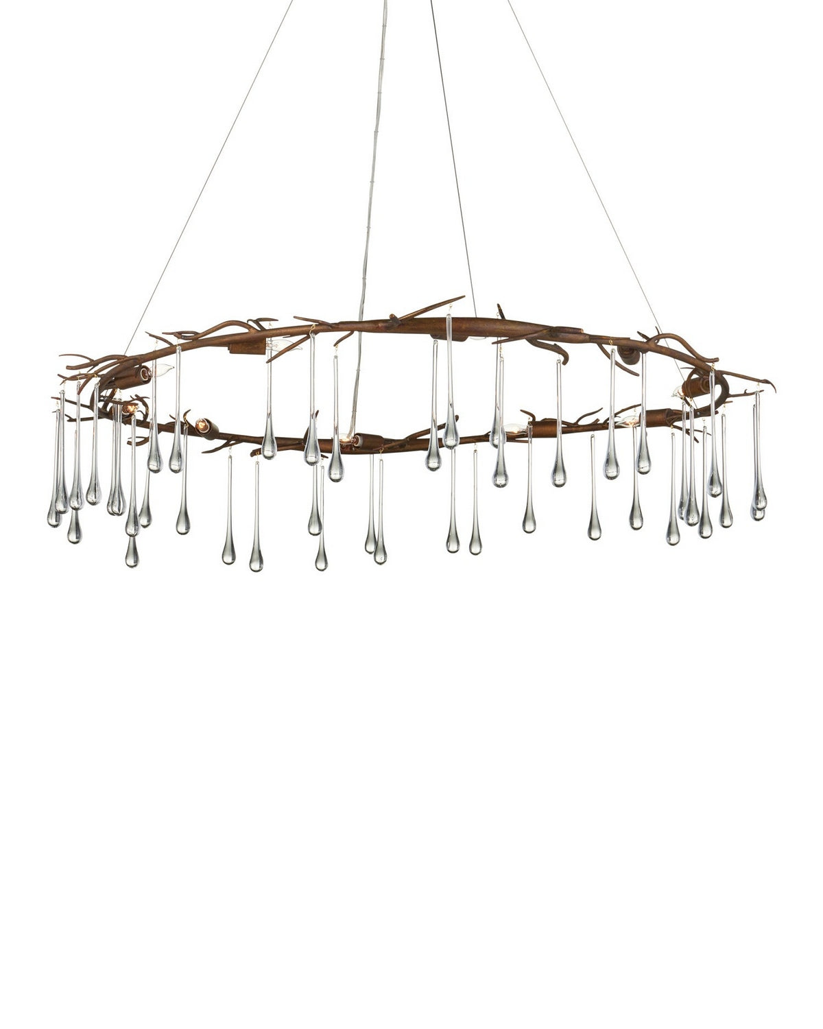 Currey and Company 9000-1333 Morning Grove Chandelier in Rhine Gold/Clear