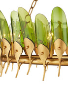 Currey and Company 9000-1337 Selavy Suspendu en vert/feuille d'or contemporaine/or contemporain