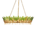 Currey and Company 9000-1337 Selavy Suspendu en vert/feuille d'or contemporaine/or contemporain