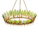 Currey and Company 9000-1337 Selavy Suspendu en vert/feuille d'or contemporaine/or contemporain