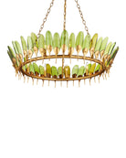Currey and Company 9000-1337 Selavy Suspendu en vert/feuille d'or contemporaine/or contemporain