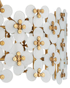 Currey and Company 9000-1345 Spring Flower Semi-Flush Mount in Frosted/Glossy White/Brass