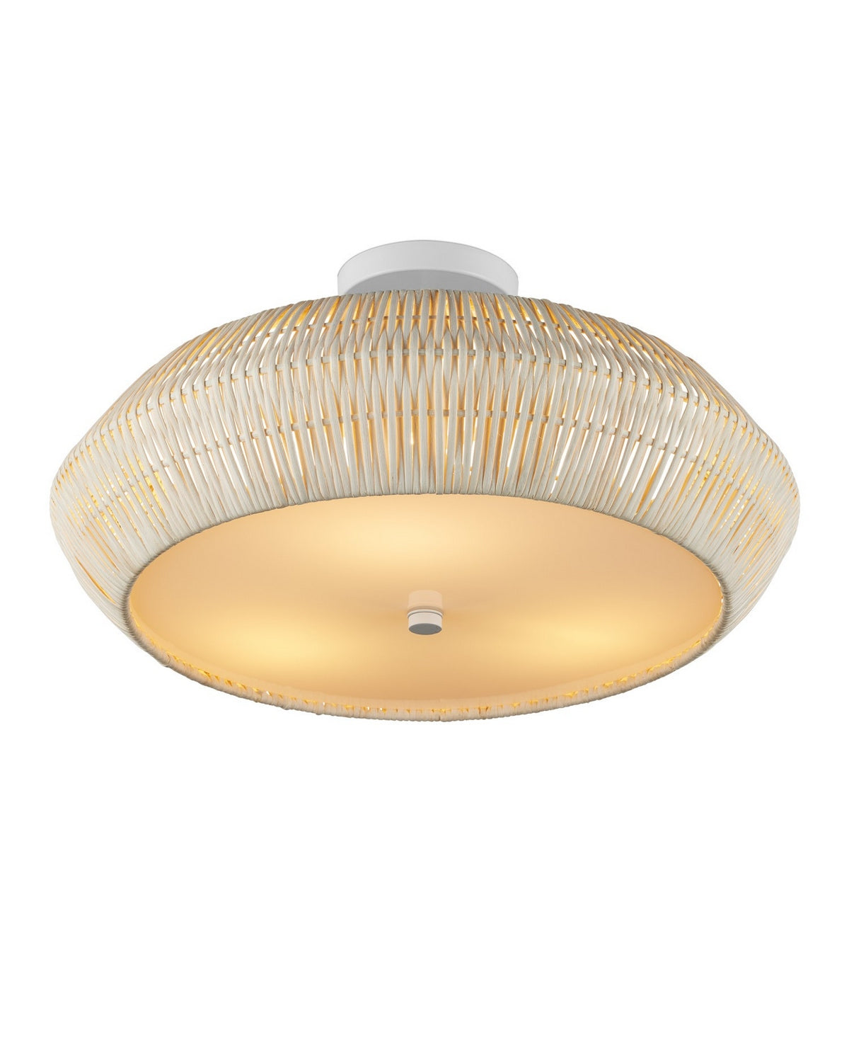 Currey and Company 9000-1346 Antibes Semi-Flush Mount in Bleached Natural/Snow White/White