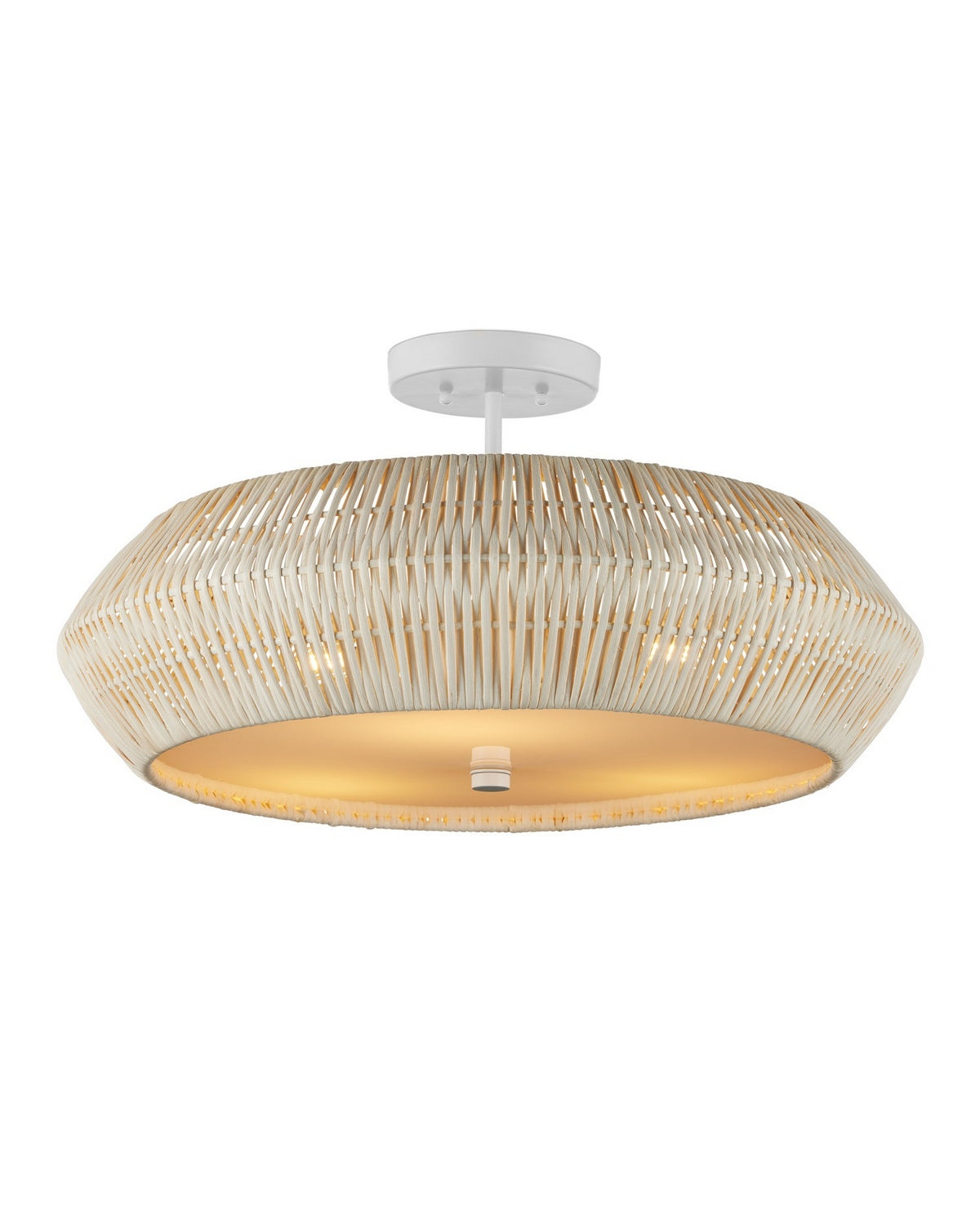 Currey and Company 9000-1346 Antibes Semi-Flush Mount in Bleached Natural/Snow White/White