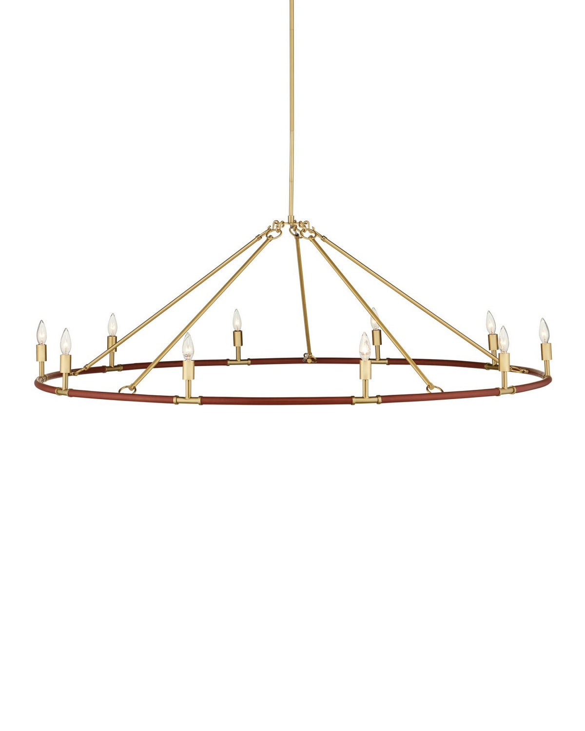 Currey and Company 9000-1350 Ellerston Suspendu couleur marron selle/laiton brossé