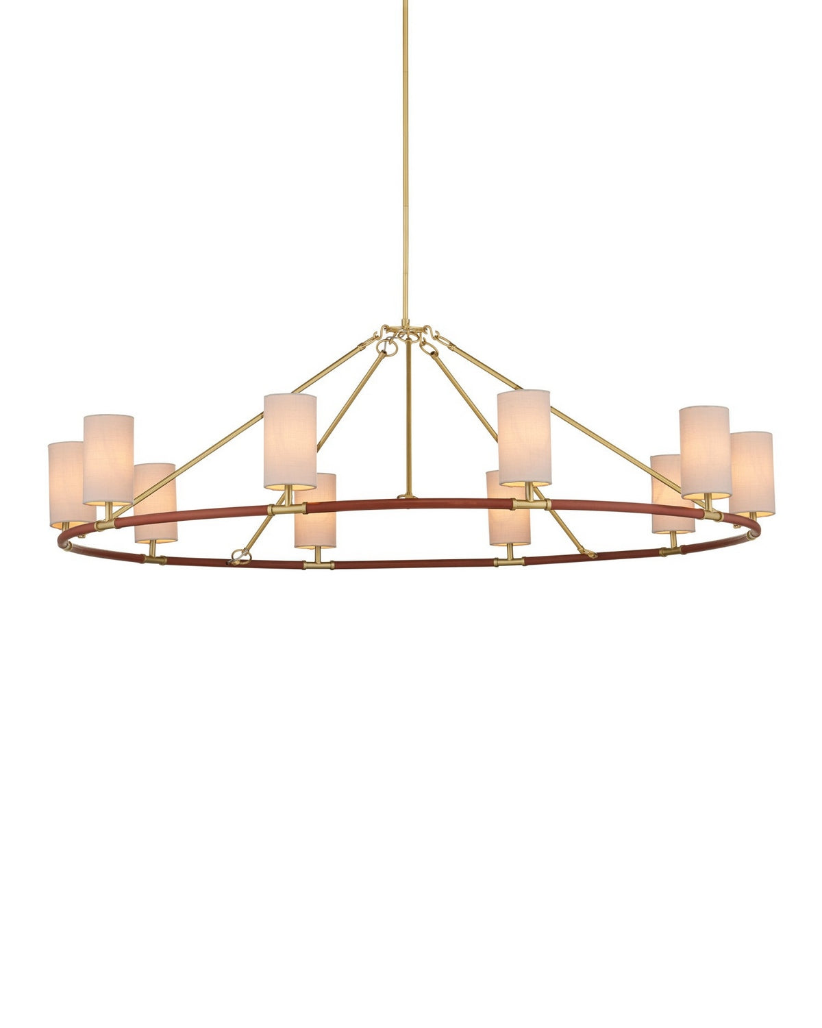 Currey and Company 9000-1350 Ellerston Suspendu couleur marron selle/laiton brossé