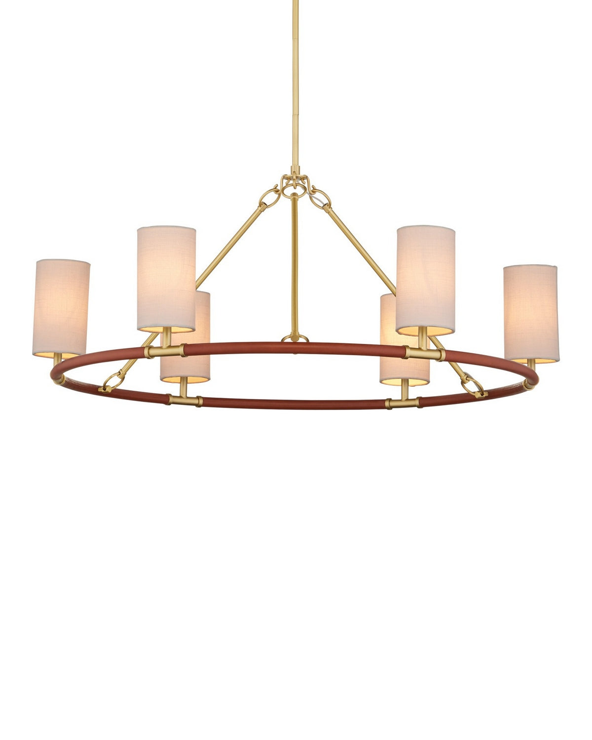 Currey et Compagnie 9000-1351 Ellerston Suspendu couleur marron selle/laiton brossé