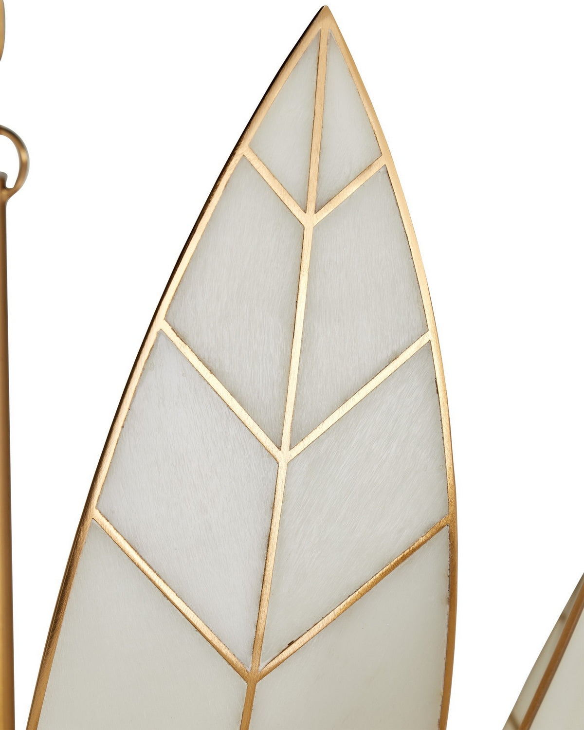 Currey and Company 9000-1355 Lamine Suspendu en laiton antique/blanc cassé