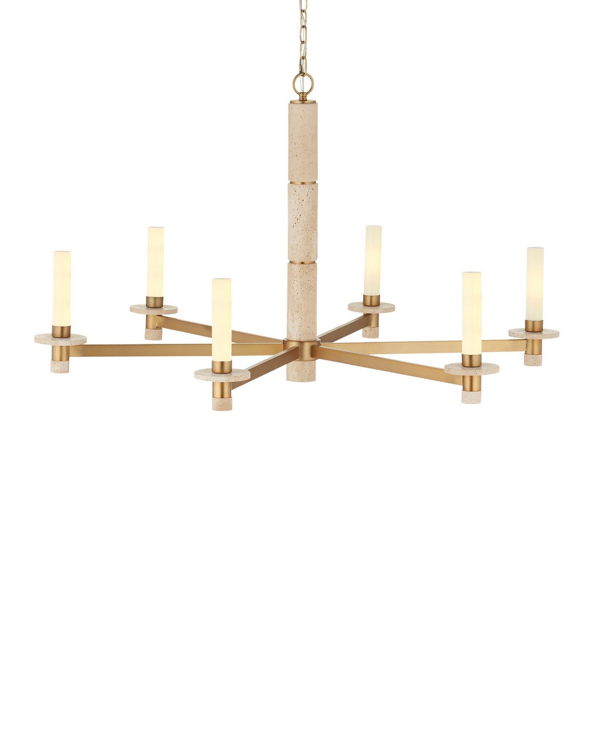 Currey et Compagnie 9000-1369 Marcelo Suspendu en laiton naturel/antique/blanc