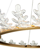 Currey and Company 9000-1372 Couronne de chêne Suspendu en laiton antique poli/transparent