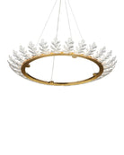 Currey and Company 9000-1372 Couronne de chêne Suspendu en laiton antique poli/transparent