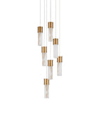 Canule ronde multi-gouttes Currey and Company 9000-1381 Suspension En laiton vieilli/blanc/argent