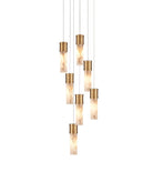 Canule ronde multi-gouttes Currey and Company 9000-1381 Suspension En laiton vieilli/blanc/argent